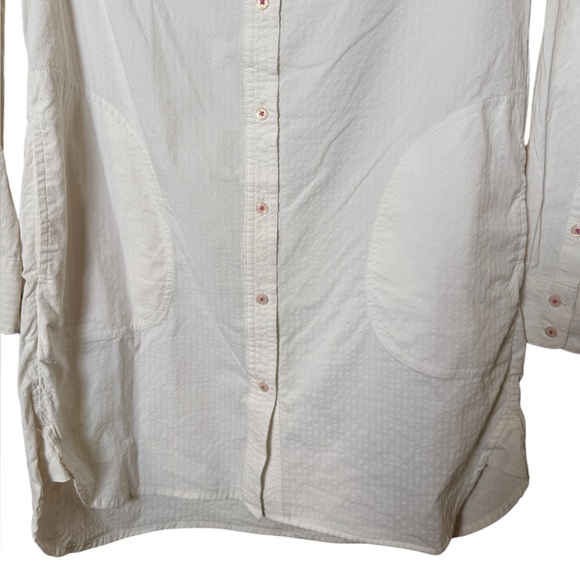 Vineyard Vines White Performance Shirt Dress with Pink Logo - Picture 3 of 10